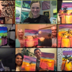 virtual paint night team building class