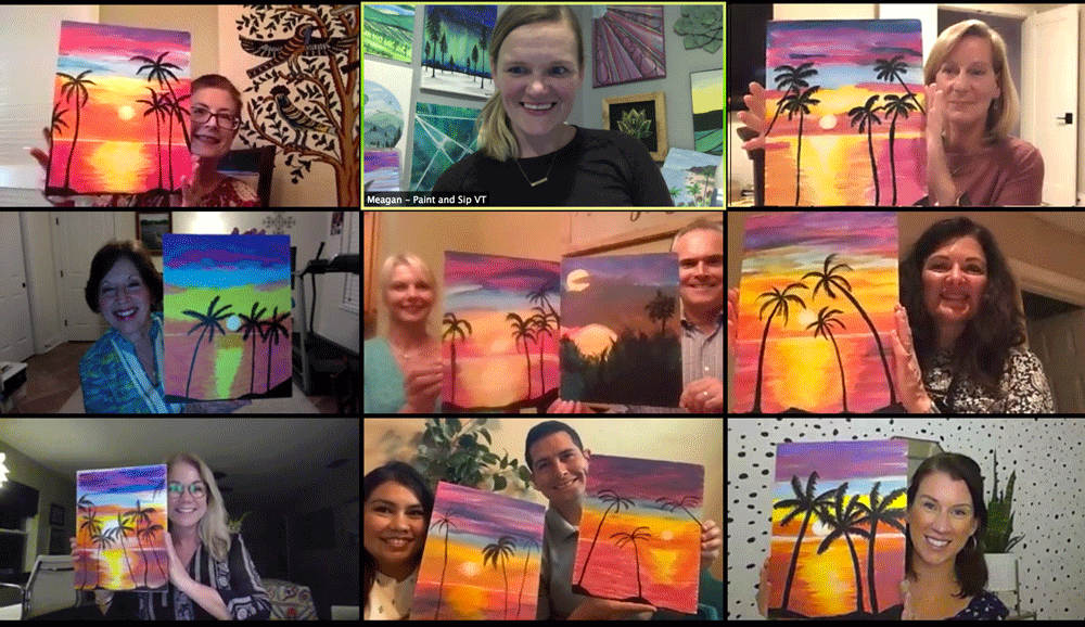 virtual paint night team building class