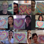 virtual paint and sip class group photo