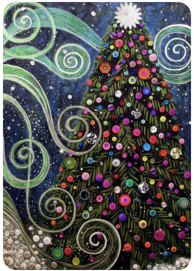 holiday tree painting idea