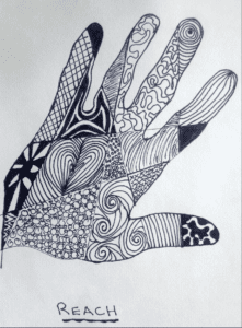 zen doodle hand design