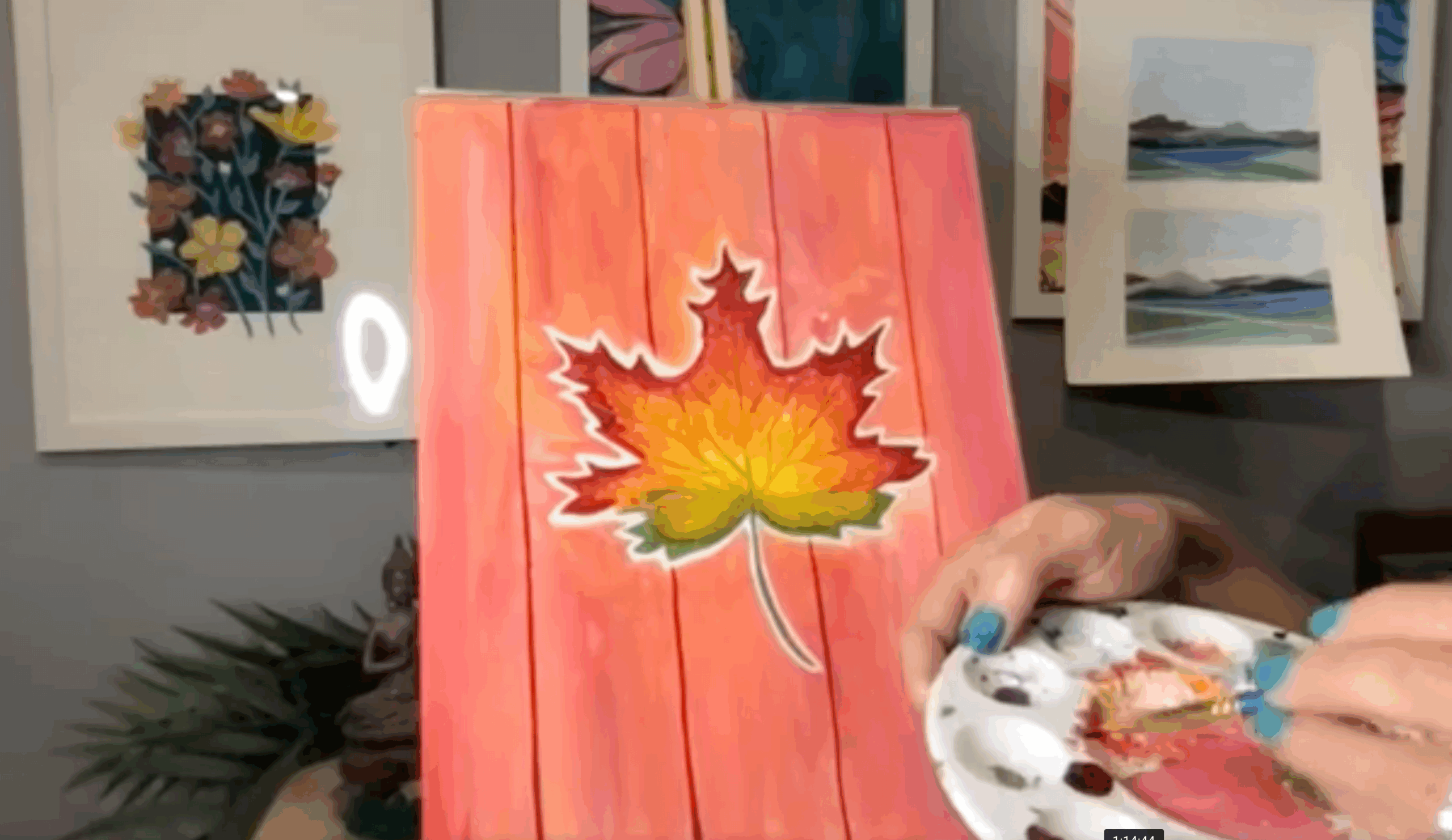 fall in love virtual paint and sip fall 2022