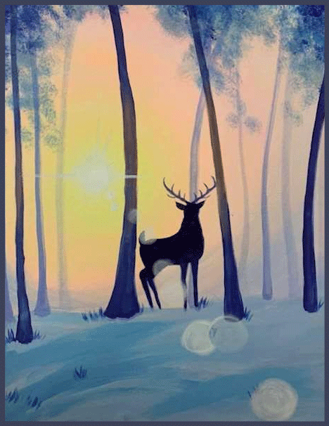 winter deer painting