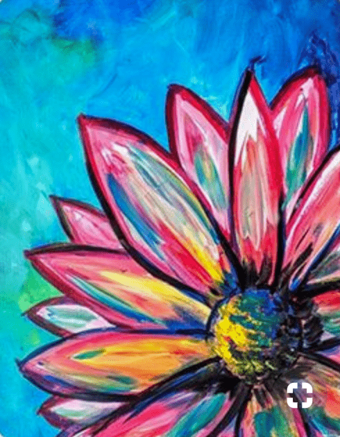 daisy easy painting idea for paint and sip classes