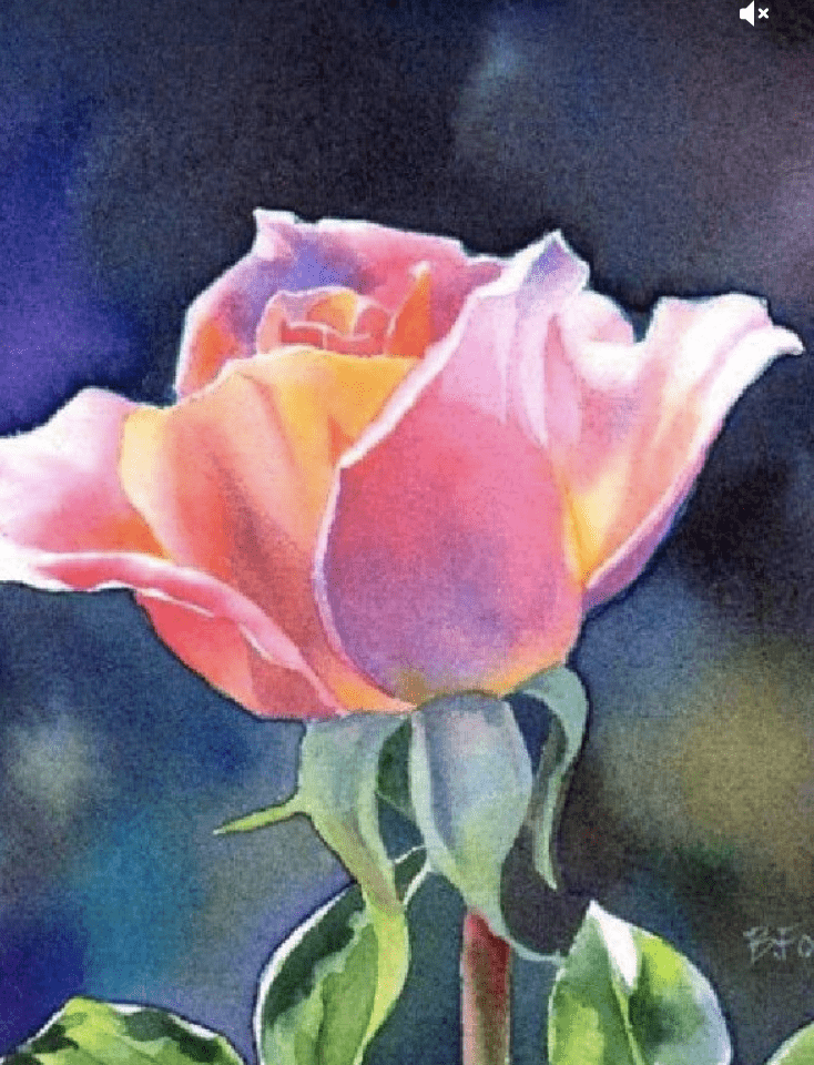 painting idea rose for paint and sip class