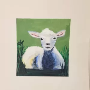 little lamb animal painting class