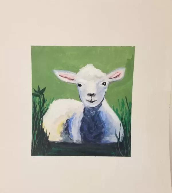 little lamb animal painting class