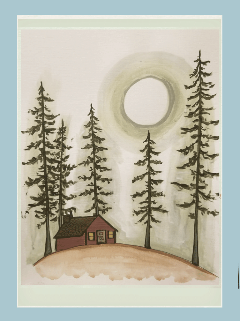 Cabin In The Woods Fall Painting