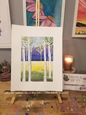 Fall Birch Trees painting