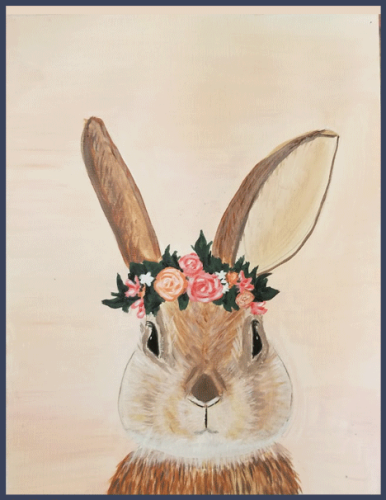 flower crown bunny painting class