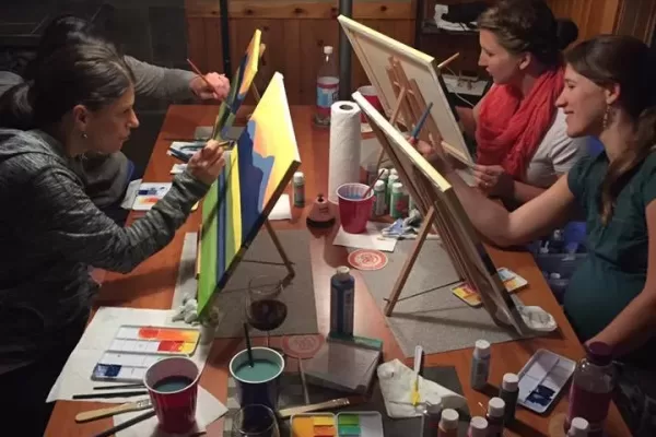 in person paint and sip classes